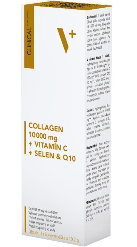 CLINICAL Collagen 10000 mg + vitamín C + selen & Q10 3 x 10.7 g