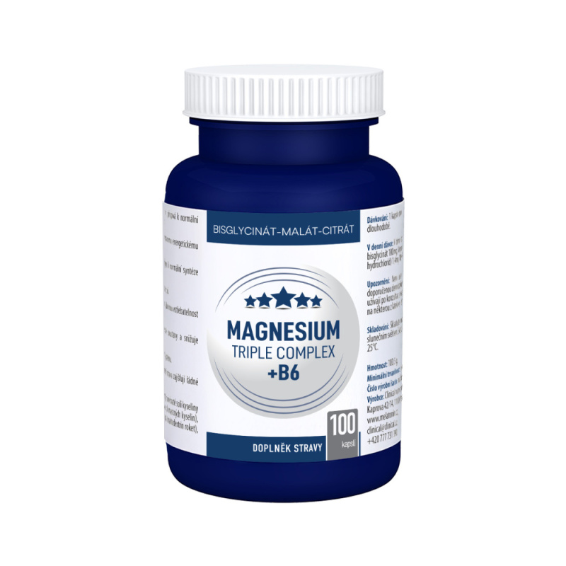 CLINICAL Magnesium triple complex + B6 100 kapslí