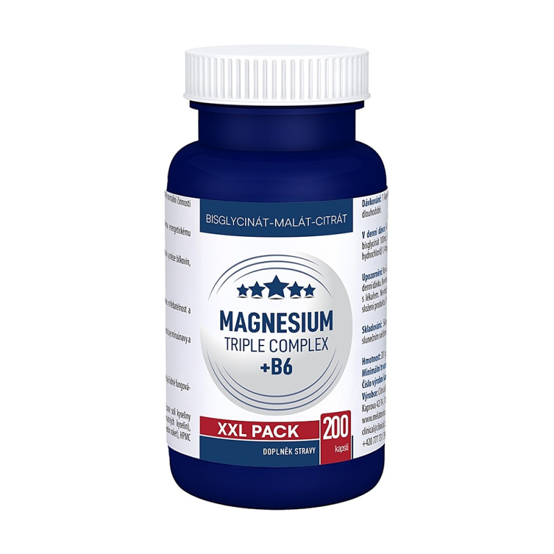 Clinical Magnesium Triple Complex + B6 XXL pack 200 kapslí