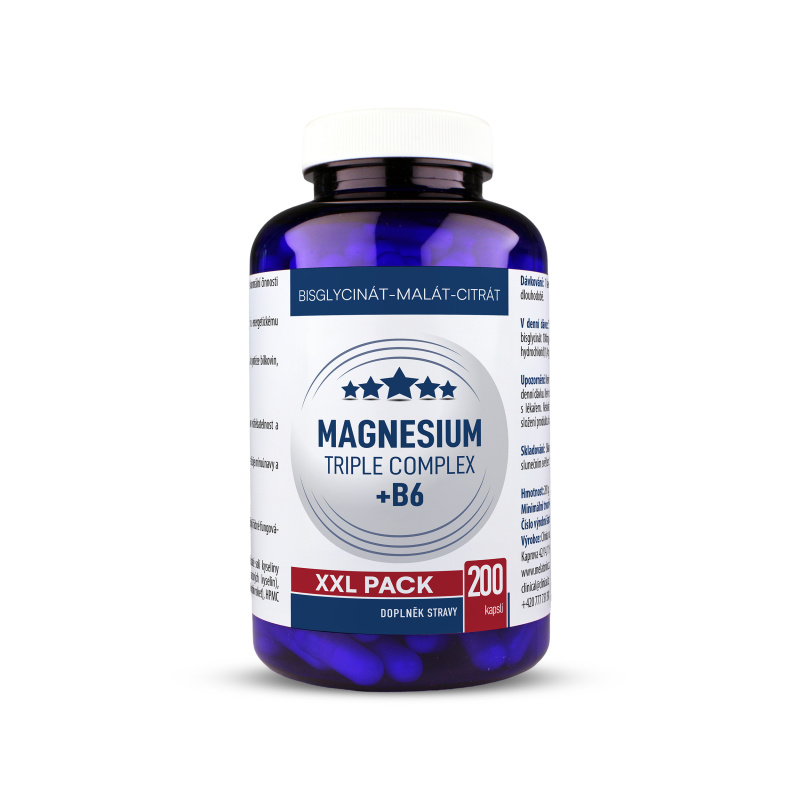 Clinical Magnesium Triple Complex + B6 XXL pack 200 kapslí