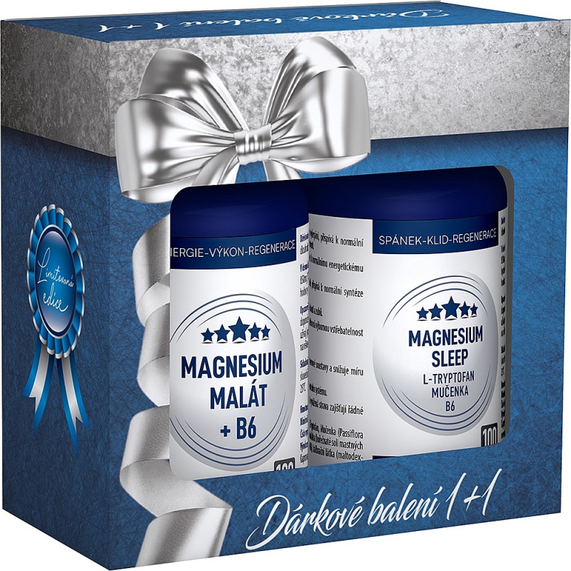 CLINICAL Magnesium malát + B6 100 kapslí + Magnesium sleep 100 kapslí + DÁRKOVÉ balení