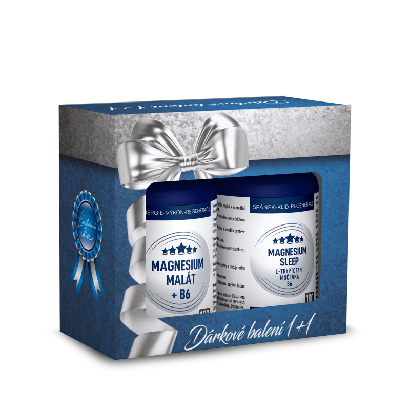 CLINICAL Magnesium malát + B6 100 kapslí + Magnesium sleep 100 kapslí + DÁRKOVÉ balení