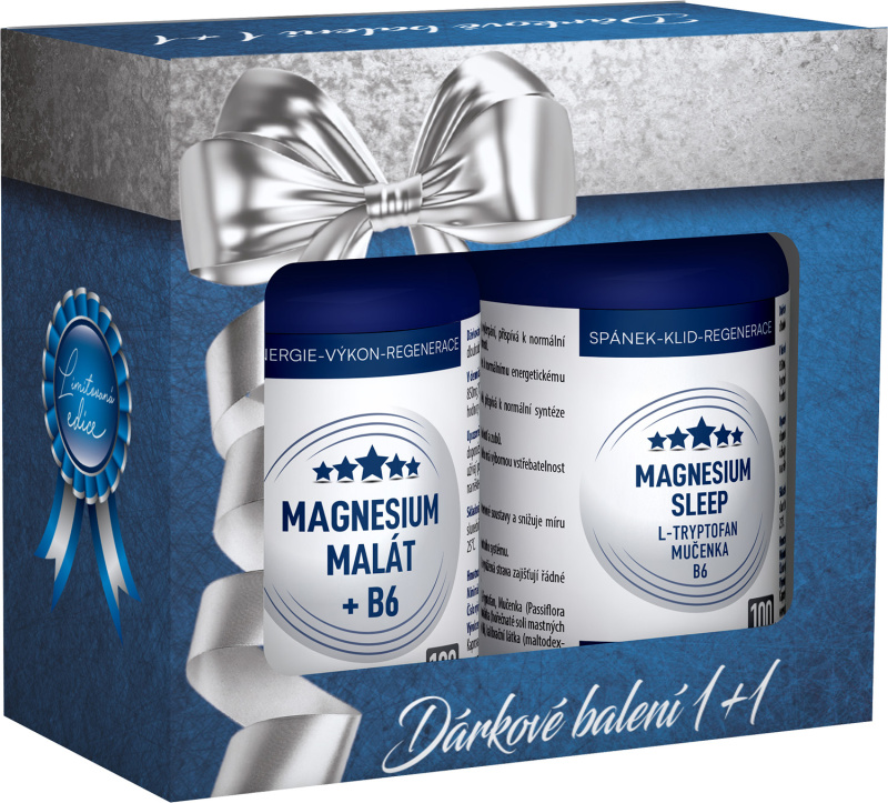 CLINICAL Magnesium malát + B6 100 kapslí + Magnesium sleep 100 kapslí + DÁRKOVÉ balení