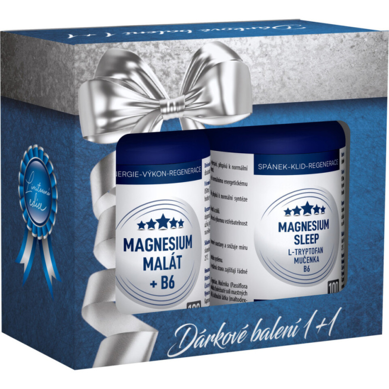 CLINICAL Magnesium malát + B6 100 kapslí + Magnesium sleep 100 kapslí + DÁRKOVÉ balení