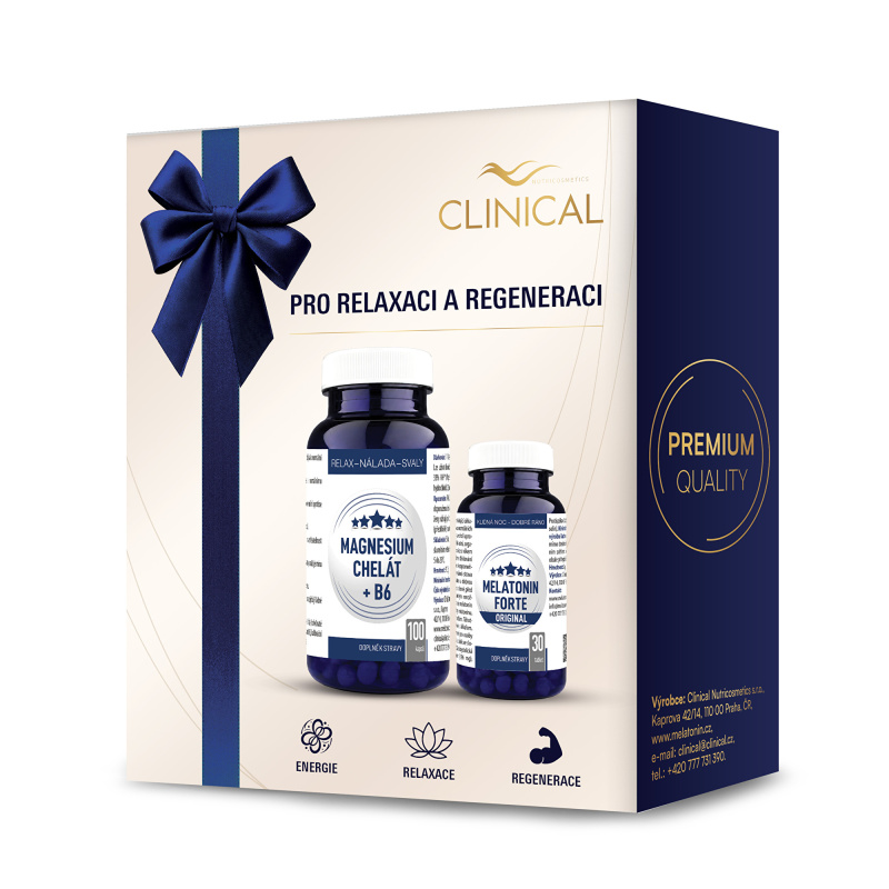 CLINICAL Magnesium Chelát B6 + Melatonin Forte Original 1+1