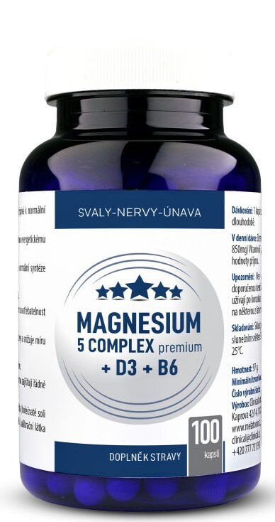 Magnesium 5 complex premium + D3 + B6 cps.100