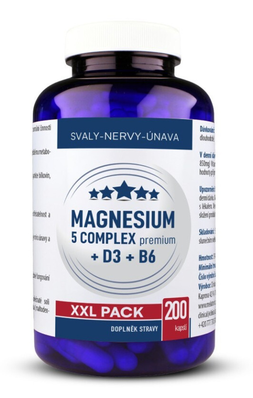 Magnesium 5 complex premium + D3 + B6 cps.200