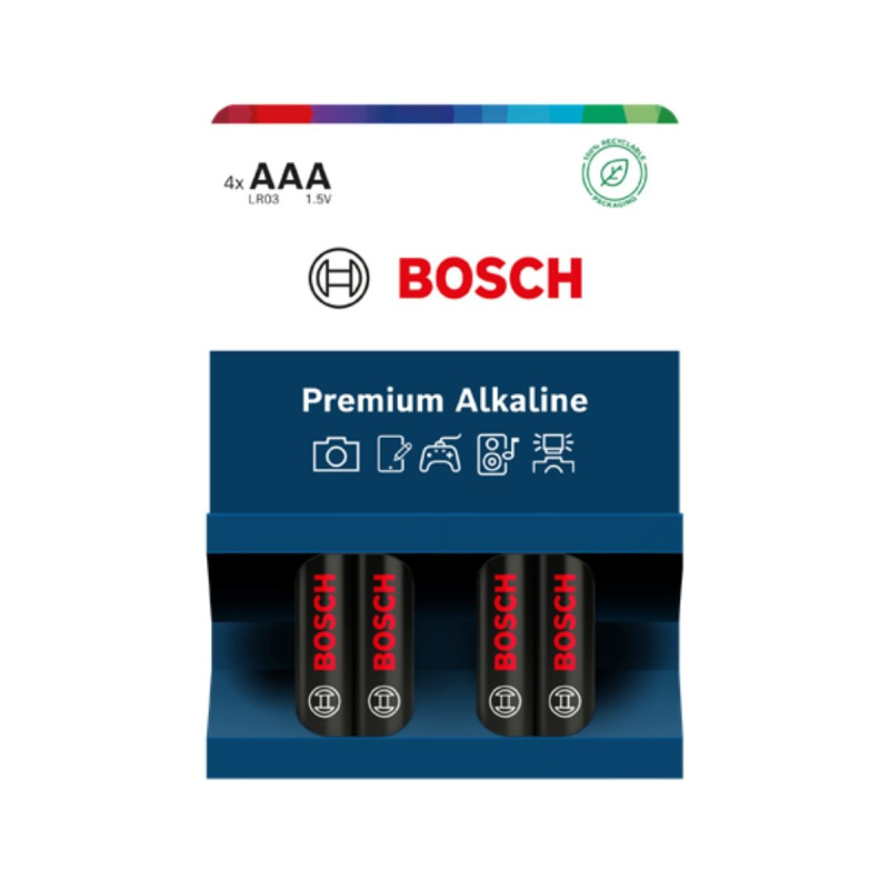 Bosch Premium Alkaline AAA LR03 baterie 4 ks