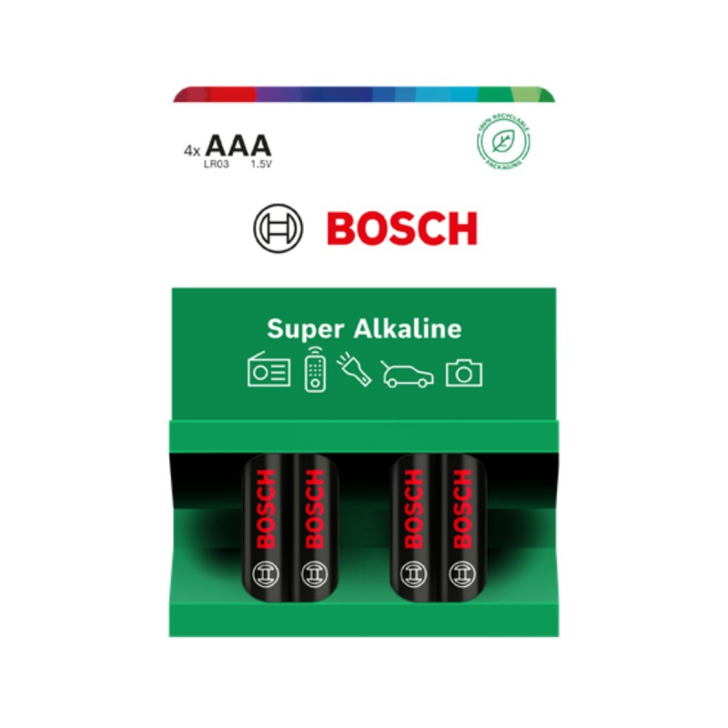 Bosch Super Alkaline AAA LR03 baterie 4 ks