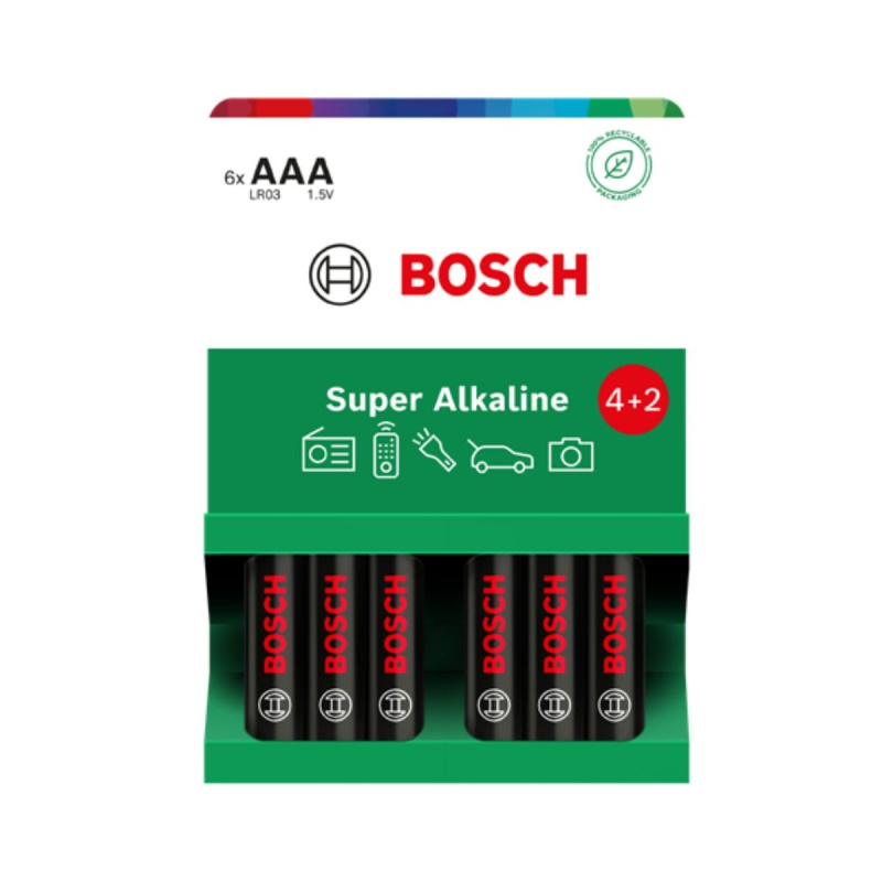 Bosch Super Alkaline AAA LR03 baterie 6 ks