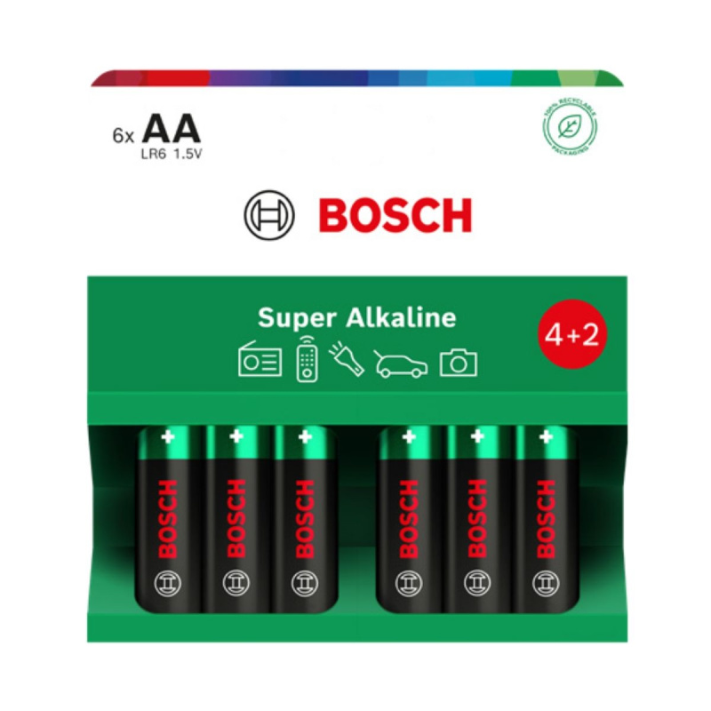 Bosch Super Alkaline AA LR6 baterie 6 ks