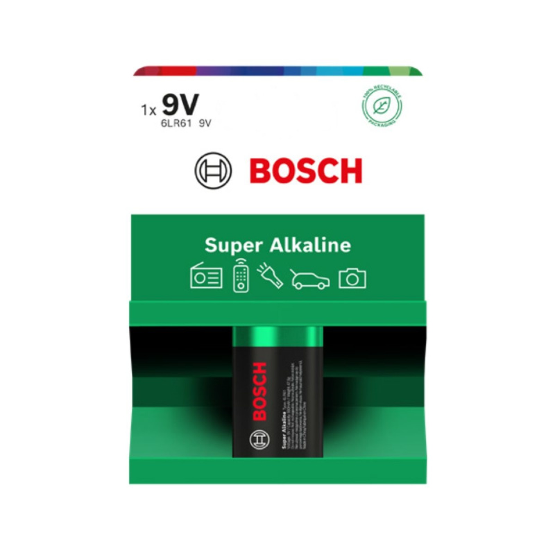 Bosch Super Alkaline 9V 6LR61 baterie 1 ks