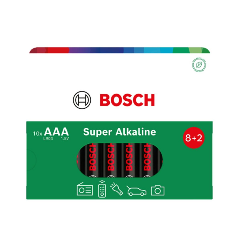 Bosch Super Alkaline AAA LR03 baterie 10 ks