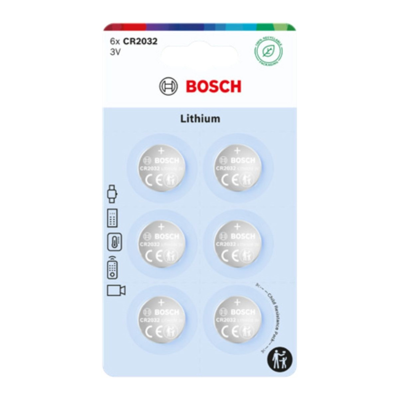 Bosch Lithium Coin CR2032 baterie 6 ks