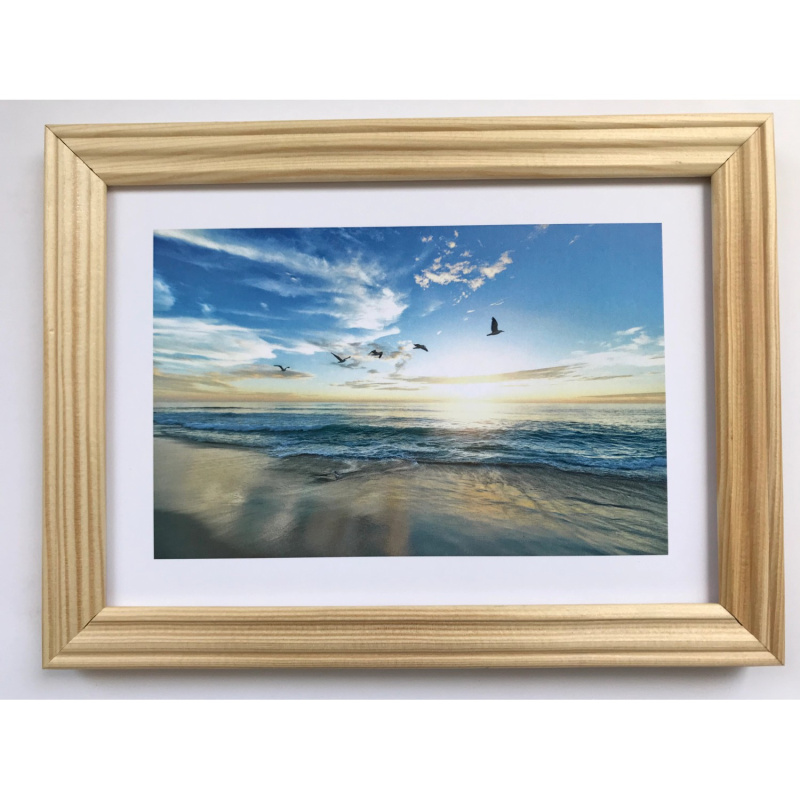 Bondecor Fotorám dřevěný fréza přírodní 13 x 18 cm