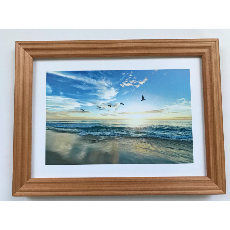 Bondecor Fotorám dřevěný fréza béžový 21 x 30 cm