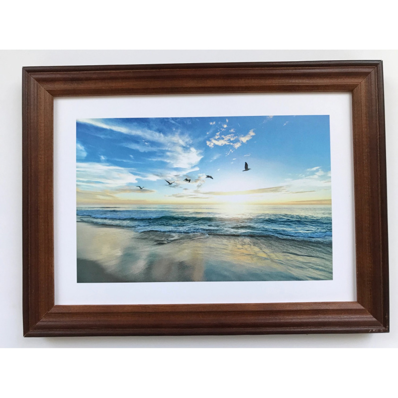 Bondecor Fotorám dřevěný fréza hnědý 21 x 30 cm