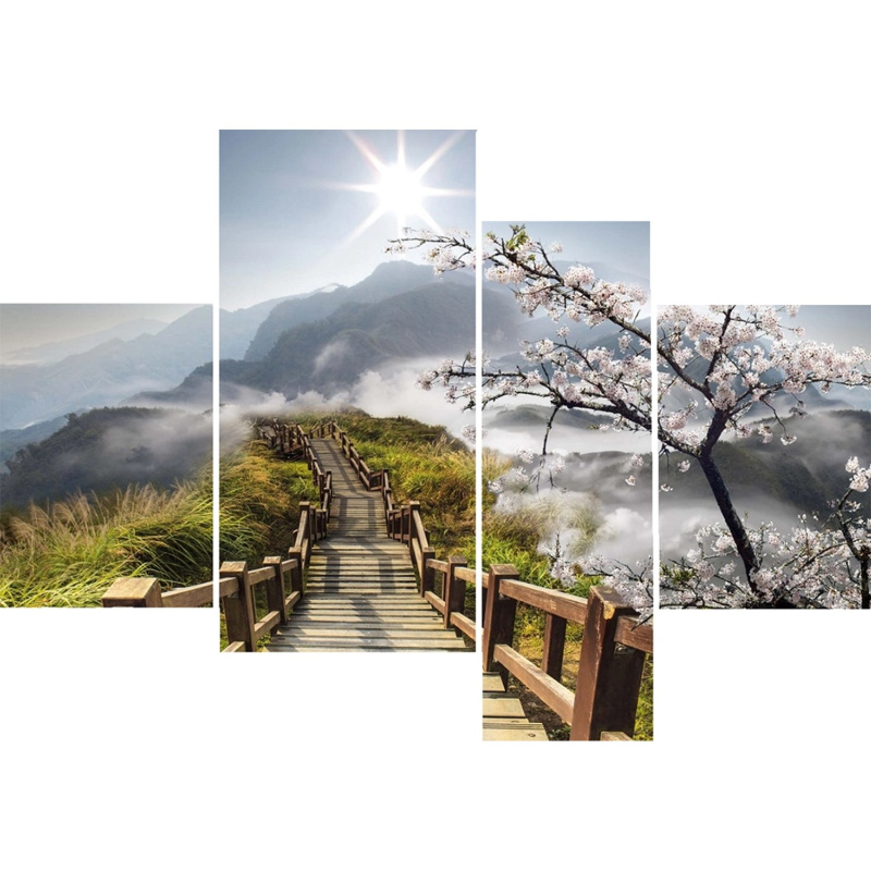 Bondecor 4dílná sada obrazů Scenerie 70 x 100 cm