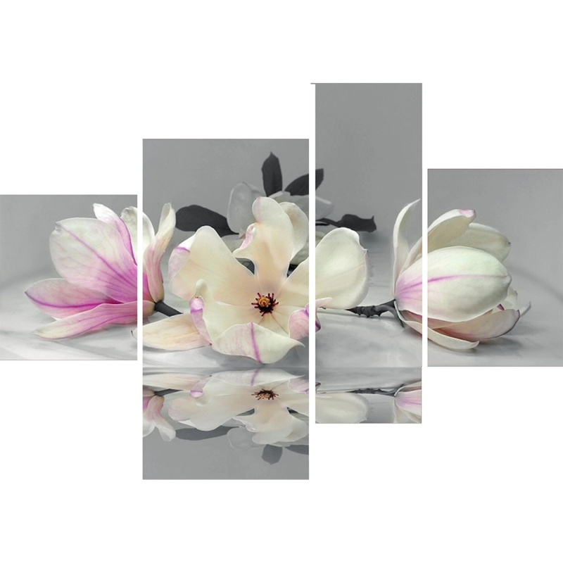 Bondecor 4dílná sada obrazů Flora 70 x 100 cm