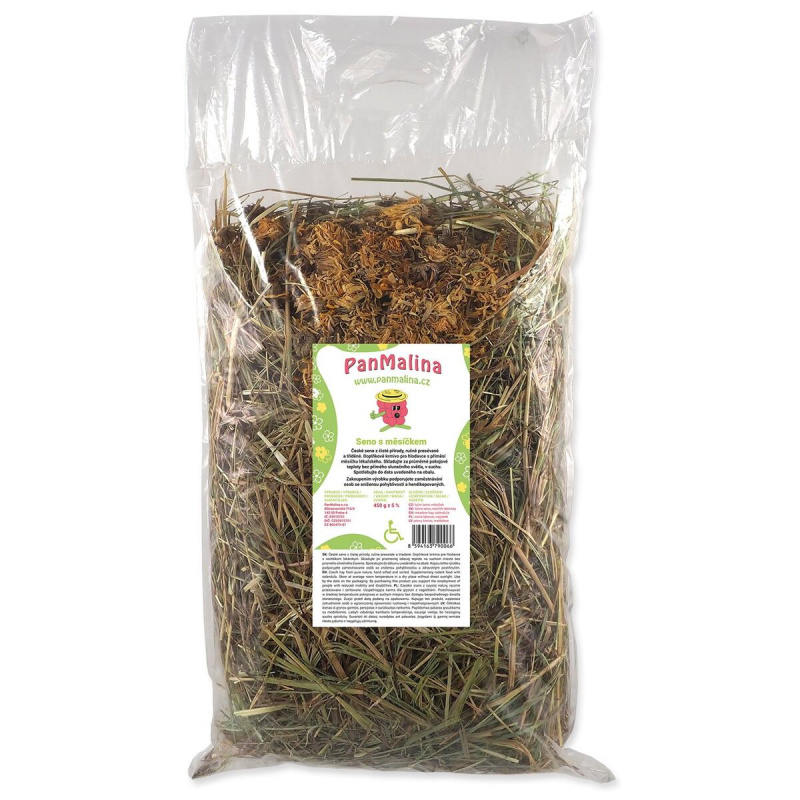 PANMALINA Seno luční výběrové s měsíčkem pro hlodavce 450 g