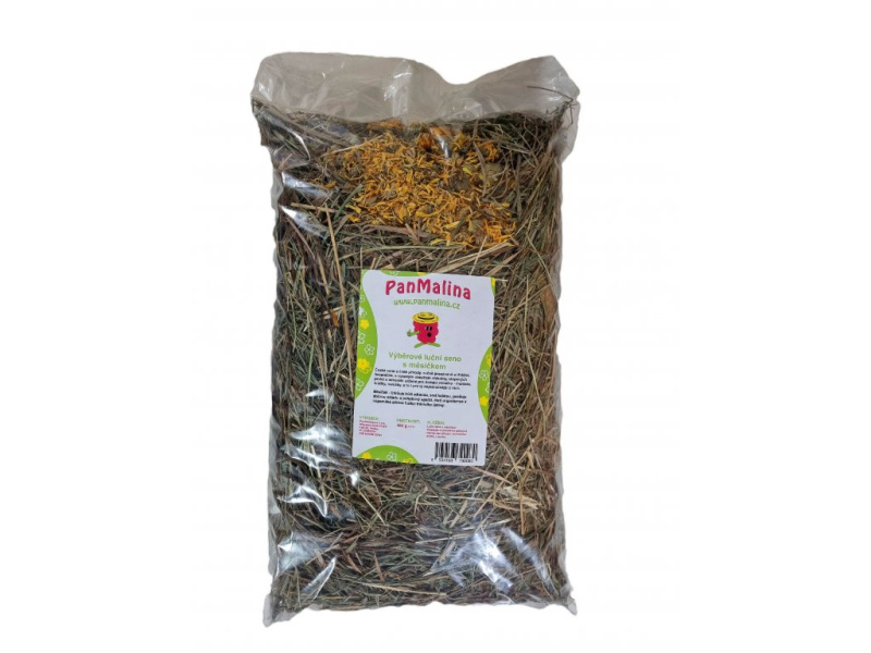 PANMALINA Seno luční výběrové s měsíčkem pro hlodavce 450 g