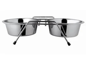 RAINTECH Dvojmiska LAVOR nerez se stojanem (chrom) 0,7l/16,5cm