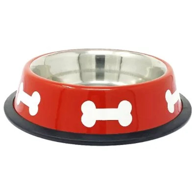 RAINTECH Miska nerez s gumou červená KOST 0,5l/17cm (72)