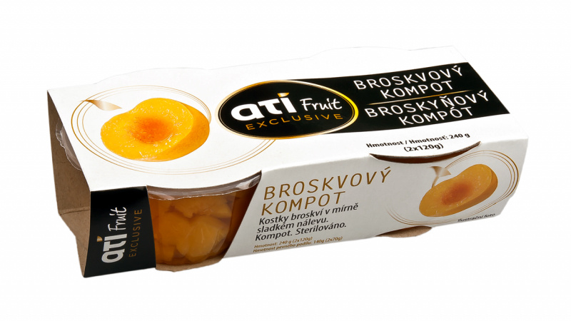 ATI Fruit ATI Delicates Fruit Exclusive Broskvový kompot 2x120g
