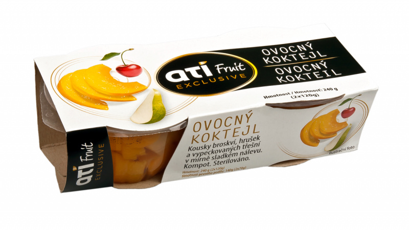 ATI Fruit ATI Delicates Fruit ovocný koktejl s kousky broskví, hrušek a třešní 2x 120g