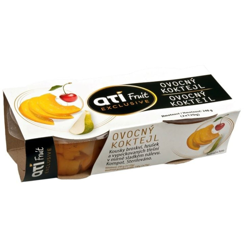 ATI Fruit ATI Delicates Fruit ovocný koktejl s kousky broskví, hrušek a třešní 2x 120g
