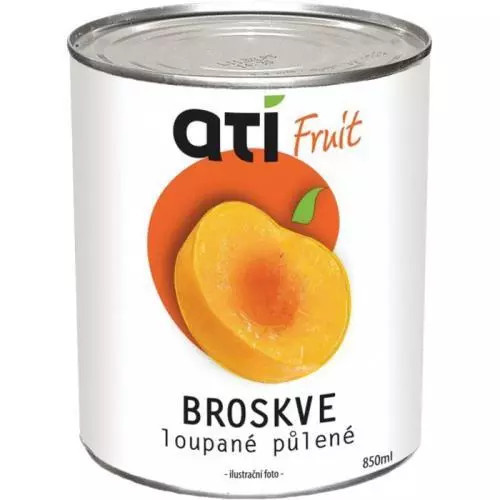 ATI Fruit Broskve loupané půlené 850ml