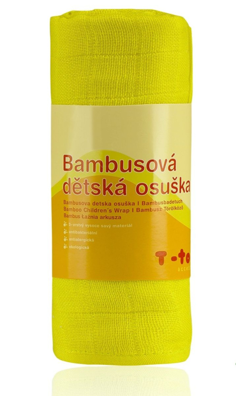 Bambusová dětská osuška, žlutá, 1kus