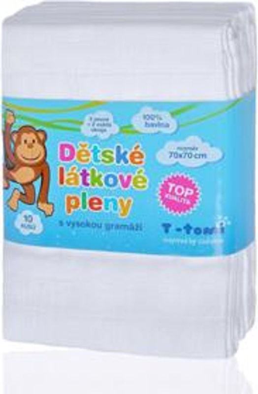 T-TOMI TETRA pleny HIGH QUALITY, bílá, 70x70, 10ks