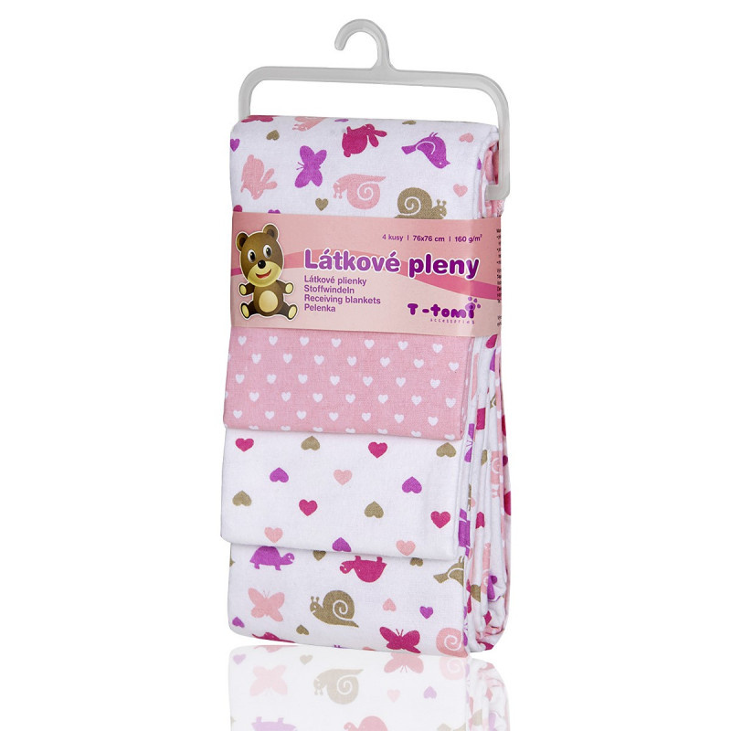 T-TOMI Látkové pleny, pink snails / růžoví šneci