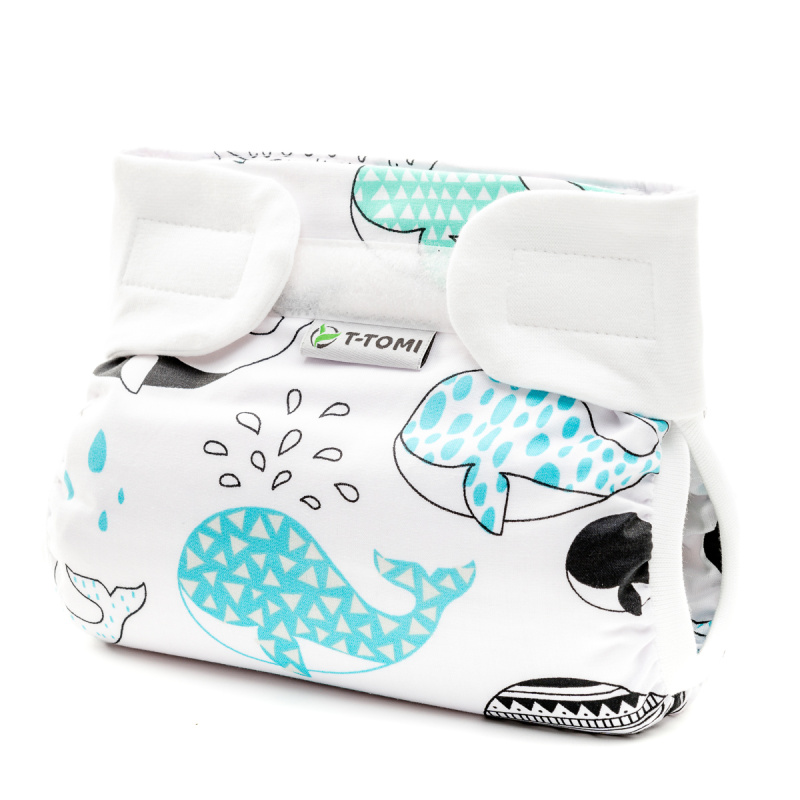 T-TOMI Ortopedické abdukční kalhotky - suchý zip, whales (3-6kg)
