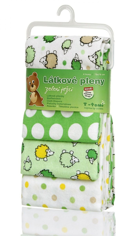 T-TOMI Látkové pleny, green hedgehogs / zelení ježci