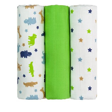 T-TOMI Látkové TETRA pleny, green crocodiles / zelení krokodýli 
