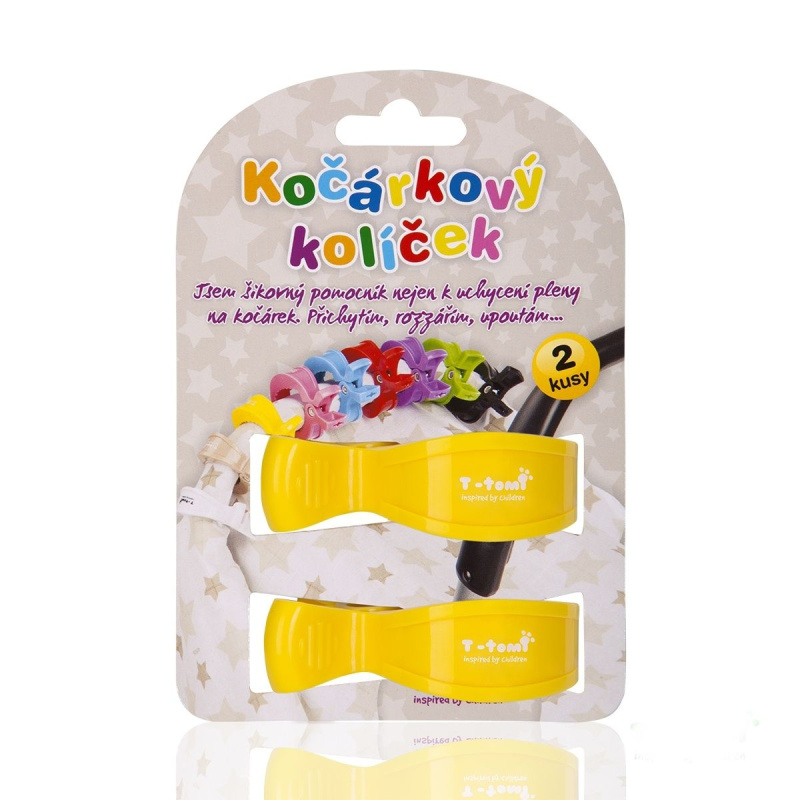 T-TOMI Kočárkový kolíček, yellow / žlutá
