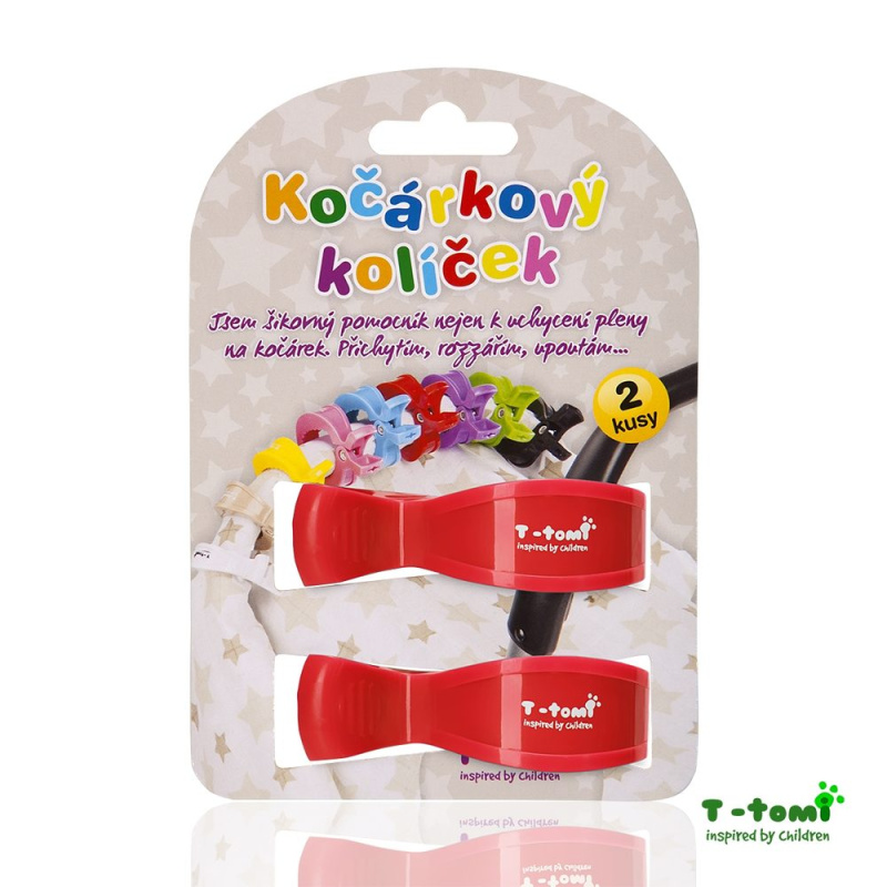 T-TOMI Kočárkový kolíček, red / červená