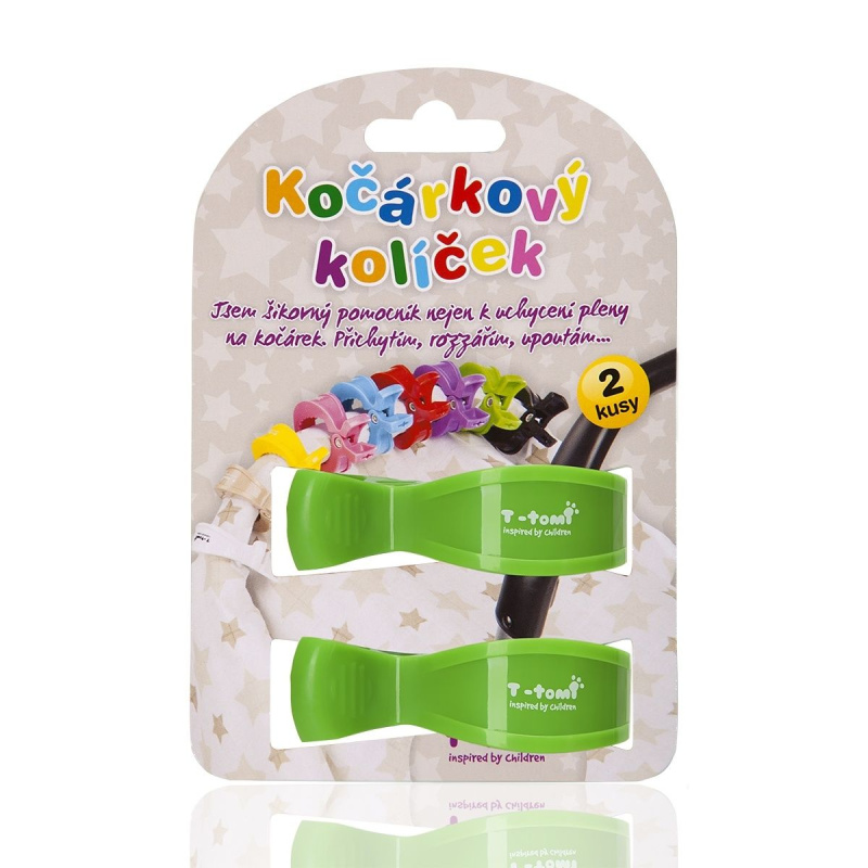 T-TOMI Kočárkový kolíček, green / zelená