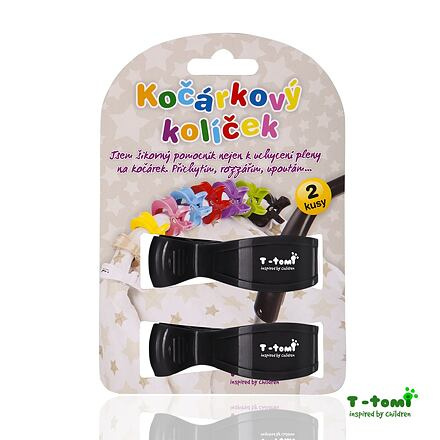 T-TOMI Kočárkový kolíček, black / černá