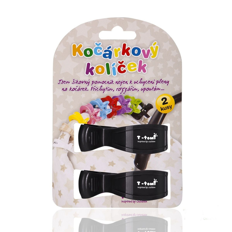 T-TOMI Kočárkový kolíček, black / černá
