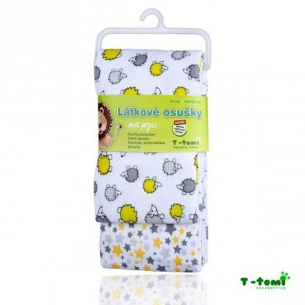 T-TOMI Látkové osušky, grey hedgehogs / šedí ježci