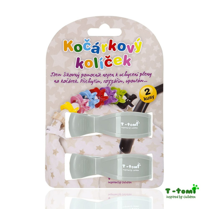 T-TOMI Kočárkový kolíček, grey / šedá