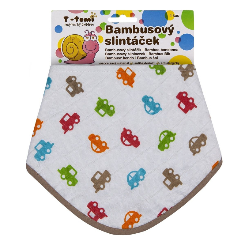T-TOMI BIO Bambusový slintáček, cars / auta
