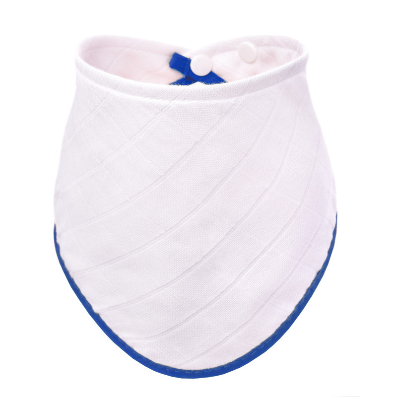 T-TOMI BIO Bambusový slintáček, white with blue edging / bílý s modrým okrajem