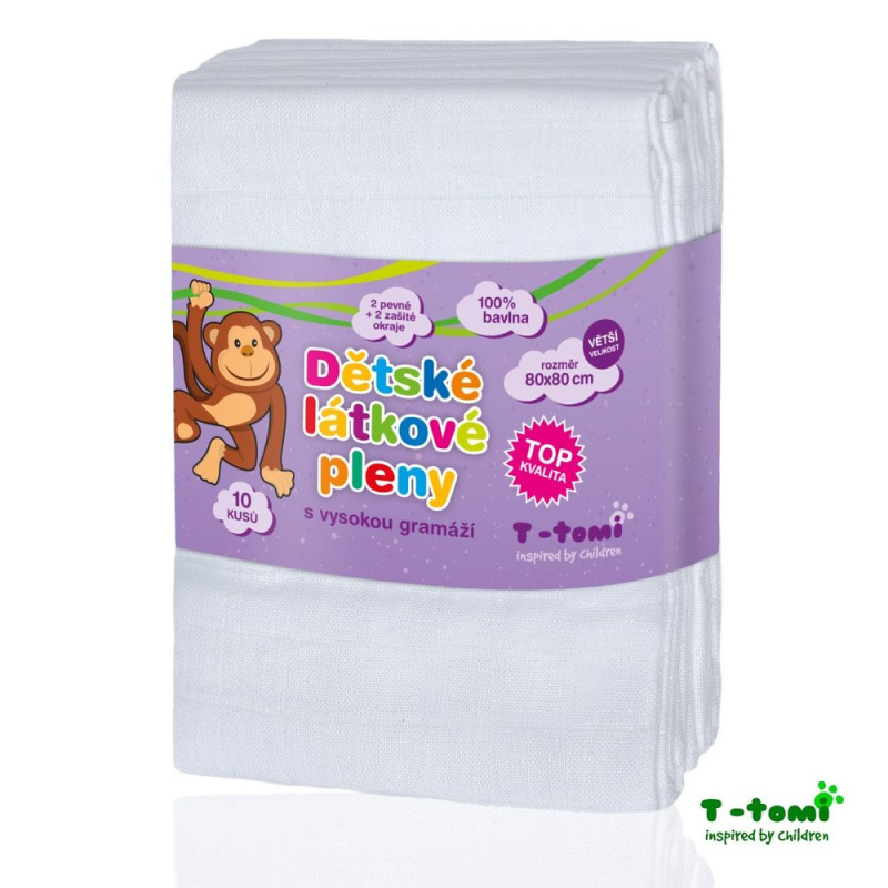 T-TOMI TETRA pleny HIGH QUALITY, bílá, 80x80, 10ks