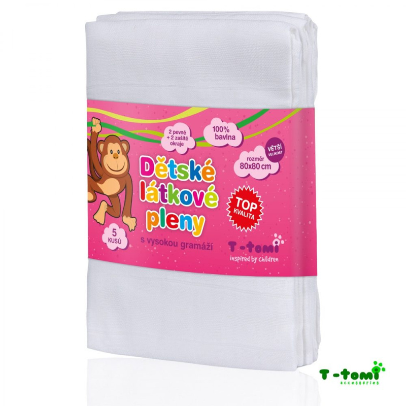 T-TOMI TETRA pleny HIGH QUALITY, bílá, 80x80, 5ks