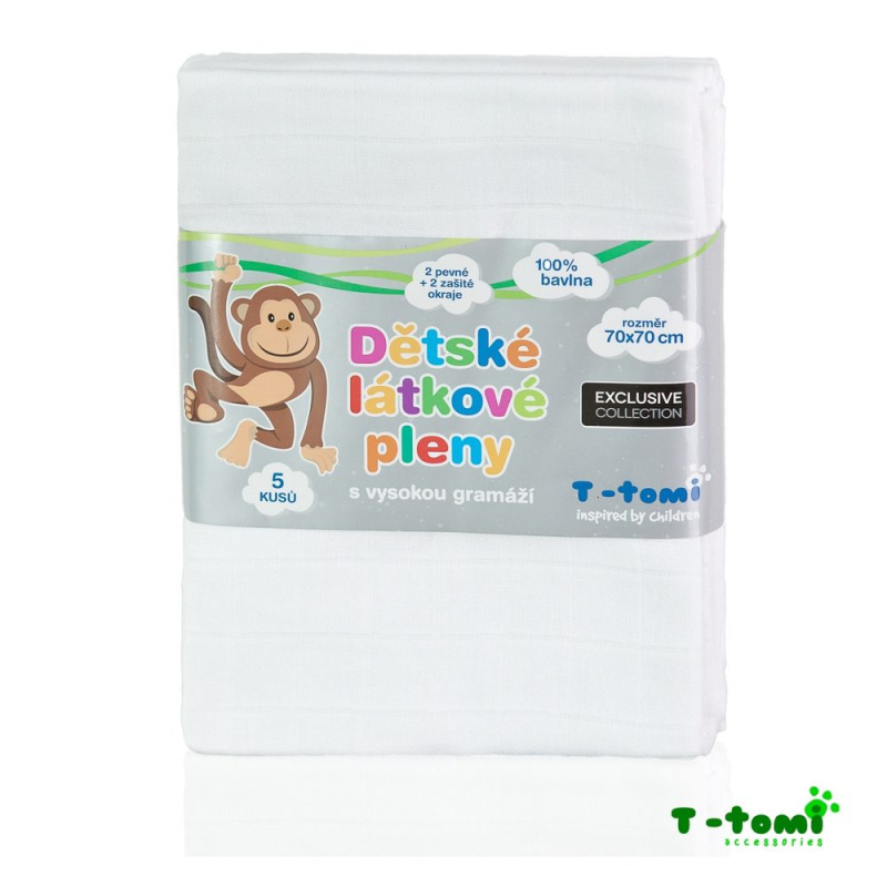 T-TOMI TETRA pleny EXCLUSIVE COLLECTION, bílá, 70x70, 5ks