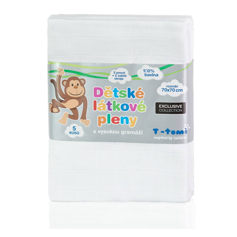 T-TOMI TETRA pleny EXCLUSIVE COLLECTION, bílá, 70x70, 5ks